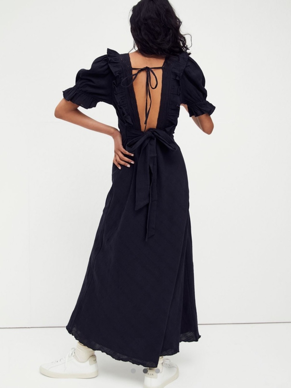 Free People Now and Forever Midi Dress Black size Small - Picture 2 of 10